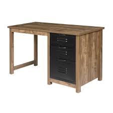 Onespace 48 In Rectangular Brown Black 3 Drawer Writing Desk With File Storage 50 Jn23dsk The Home Depot Wood Writing Desk Desk With File Drawer Desk With Drawers