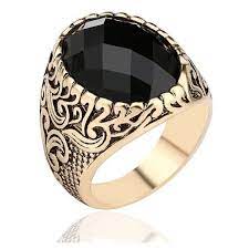 Carved Burnished Faux Gem Finger Ring 2 98 Liked On Polyvore Featuring Jewelry Rings Gem Jewelry Mens Rings Fashion Rings For Men Men S Fashion Jewelry