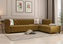 All finished in stylish dark brown leather, elegantly trimmed with a silver nailhead. L Shaped Sofa Buy L Shape Sofa Set Online Upto 55 Off Woodenstreet