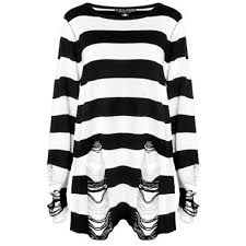 Killstar Gothic Pugsley Distressed Knitted Sweater Knit Sweater Tops Ripped Sweater White Long Sleeve Sweater