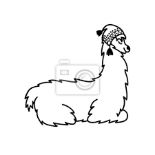 Vector Illustration Des Netten Charakters Sudamerika Lama Im Fototapete Fototapeten Guanaco Alpaka Fleece Myloview De