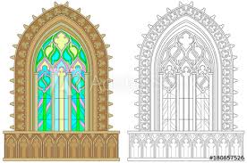 Maybe you would like to learn more about one of these? Colorful And Black And White Pattern For Coloring Fantasy Gothic Stained Glass Window Worksheet For Children And Adults Vector Image Stock Vector Adobe Stock