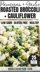 Roasted Broccoli And Cauliflower Recipe With Parmesan Roasted Broccoli And Cauliflower Recipe Broccoli And Cauliflower Side Dish Roast Broccoli And Cauliflower