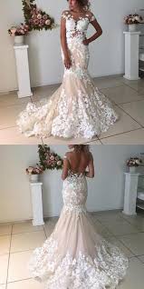 Blush Pink Lace Applique Backless Mermaid Wedding Dresses Ab1501 Backless Mermaid Wedding Dresses Light Pink Wedding Dress Wedding Dresses Blush