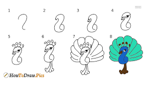How draw cute peacock from 2 number. How To Draw A Peacock Step By Step Drawing Tutorials