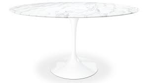 Tulip 48 oval marble coffee table with black base. Tulip Marble Dining Table 60 Round Modholic