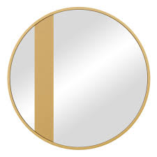 W modern round framed natural wall hanging accent mirror. Gold Trim And Band Modern Round Wall Mirror 22 X22 By Patton Wall Decor Walmart Com Walmart Com
