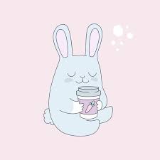 Funny Bunny With Cup Of Tea Coffee Bunny Art Funny Bunnies Bunny