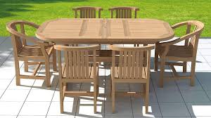 Pyramid rectangular teak patio dining set for 6, with chairs. Teak Garden Extending 6 8 Seater Dining Table Chairs 10 Year Guarantee