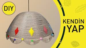 Halat Ve Kalan Orgu Ipleri Ile Avize Yapimi Kendin Yap Avize Diy Chandelier Kendin Yap Orgu Avize