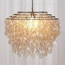 Teardrops Capiz Chandelier Made In The Philippines Capiz Chandelier Cool Chandeliers Capiz Shell Chandelier