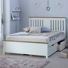 Chester White And Oak Wooden Bed White Wooden Bed Wooden Bed Frames Wooden Bed The bed frame is an all. pinterest