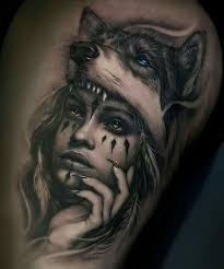 pin by christine amberg on tattoo art wolf girl tattoos native tattoos bull tattoos