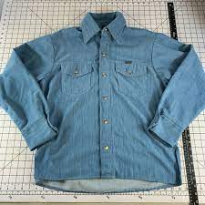 Vintage Big Yank Denim Jean Chambray Cotton Shirt Coat Jacket Mod Atomic  Hippy | eBay