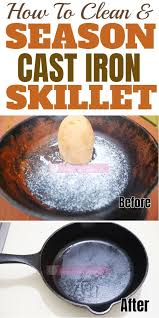How To Clean And Season A Cast Iron Skillet Cleaning Cast Iron Pans Cleaning Cast Iron Skillet Cast Iron Rust