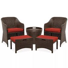 Create a more inviting outdoor space with new small balcony furniture. Buy Best Choice Products 5 Piece Outdoor Wicker Patio Bistro Furniture Set W Storage Table No Assembly Red Online In Turkey 82149128