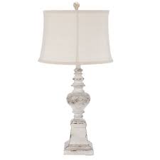 Distressed White Lamp With Linen Shade Hobby Lobby In 2020 White Lamp Linen Shades Farmhouse Lamps