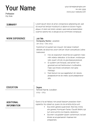 Our downloadable templates help you create a professional resume for the job you want. 25 Inspirational Free Sample Resume Format Best Resume Examples