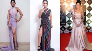 Jennifer Winget Vs Hina Khan Vs Shivangi Joshi Stunning And Ravishing In Red Carpet Looks Crop Top Dress Red Carpet Looks Pink Gowns