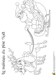 Illustration de dessin animé du père noël dans son traîneau. Coloriage Le Traineau Du Pere Noel Sur Hugolescargot Com
