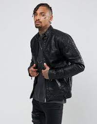 River Island Biker Jacket With Racer Neckline In Faux Leather Black Bae Clothes Men S Coats And Jackets Mens Outfits
