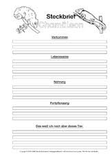 Öffne die vorlage mein steckbrief. Tiersteckbrief Vorlagen Sw Steckbriefe Tiere Sachthemen Hus Klasse 3 Grundschulmaterial De