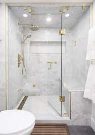 Carrara Marble And Brass Bathroom Steam Shower Bathroom Interior Design Modern Bathroom Design Bathroom Makeover