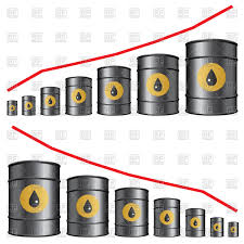 oil prices chart with oil barrels stock vector image