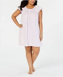 plus size printed silky knit short nightgown