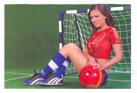 Body painting water vase form. Soccer Girl Wearing Only Body Paint 1990s 33 Hippostcard