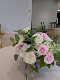 Brides considering an outdoor wedding should be aware that fresh asters are a bee magnet, so may not be a good choice if anyone in the wedding party has a bee allergy. Pinks And Whites Centerpiece In Columbia Sc Something Special Florist