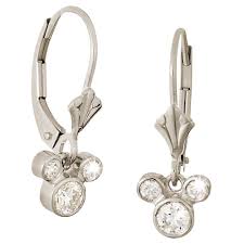 Mickey mouse 14k gold fresh water pearl stud earrings, official license. Diamond Dangle Icon Mickey Mouse Earrings 14k Shopdisney