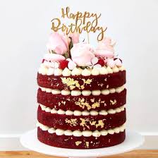 Bake Group On Instagram Sugar Craftys Acrylic Gold Happy Birthday Topper Adorning This Beautiful Red Velvet Cak Red Velvet Cake Cake Red Velvet Birthday Cake