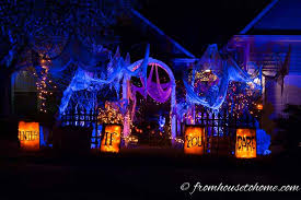 Although string lights are more common for christmas lighting effects, purchasing string lights with halloween colors will bring you a lot of. Halloween Outdoor Lighting Ideas 21 Spooky Ways To Light Your Yard Entertaining Diva From House To Home