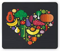 Ambesonne - Alfombrilla para ratón, diseño de comida saludable con dibujo  animado natural de corazón, rectangular de goma antideslizante, tamaño  estándar, multicolor : Amazon.com.mx: Electrónicos