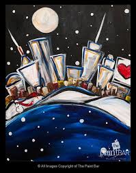 Valentine S Boston Skyline Painting Christmas Paintings On Canvas Paint Bar