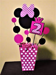 Minnie Mouse Table Decoration Double Sided By Missdaisyw On Etsy Minnie Minnie Mouse Table Minnie Mouse
