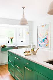 15 Kitchens With Bright Green Cabinets Interior Design Kitchen Green Kitchen Cabinets Green Kitchen Island