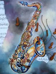 Pinturas De Isabel Carolina Mediavilla Violin Y Saxofon Saxofon Dibujo Pinturas Arte Del Jazz