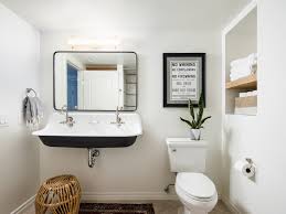 Homecho bathroom floor storage cabinet, wood linen cabinet with doors and adjustable shelf, kitchen cupboard, free standing organizer for living room entryway home office, ivory white. Fun Guest Bathroom Transitional Bathroom San Diego By Danielle Interior Design Decor Houzz