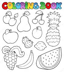 Coloring Book With Fruits Images Stock Vector C Clairev 5423966