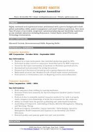 computer assembler resume samples