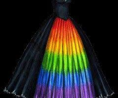 Black Rainbow Dress Rainbow Wedding Dress Masquerade Gown Rainbow Dress