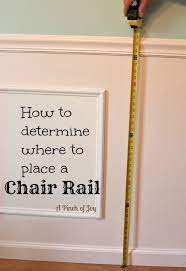 Use a level to check that the marks for each section. How To Determine Where To Place A Chair Rail A Pinch Of Joy