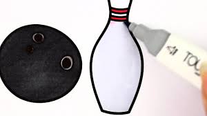 Ten pin bowling coloring page back bowling is a sport in which players attempt to score points by rolling a bowling ball along a flat surface called the lane into objects called pins. Bowling Ball Pins Easy Drawing Tutorial Coloring Book For Kids Youtube