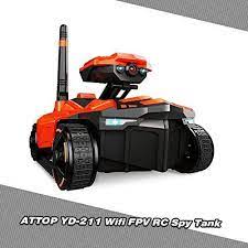 Cigooxm Yd 211 Wifi Fpv 0 3mp Camera App Remote Control Spy Tank Rc Toy Phone Controlled Robot