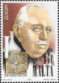 Stamp: Themistocles Zammit (1864-1935), scientist and archaeologist  (Malta(Europa (C.E.P.T.) 1994