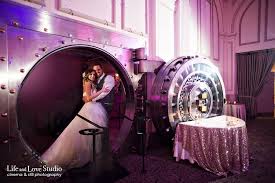Bride And Groom Inside Bank Vault During Wedding At The Treasury On The Plaza St Augustine Wedding Shots Wedding Wedding Video