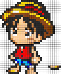 Chibi Luffy One Piece Perler Bead Pattern Manga Amp Anime Pixel Art Pattern Perler Bead Art Pixel Art Grid