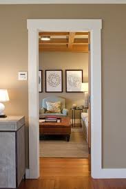 Taupe W White Trim Farmhouse Trim Baseboard Styles Farmhouse Interior